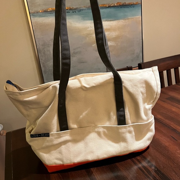 CANVAS PET TOTE NATURAL & ORANGE - Picture 6 of 10